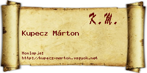 Kupecz Márton névjegykártya