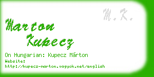 marton kupecz business card