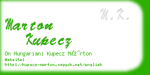 marton kupecz business card